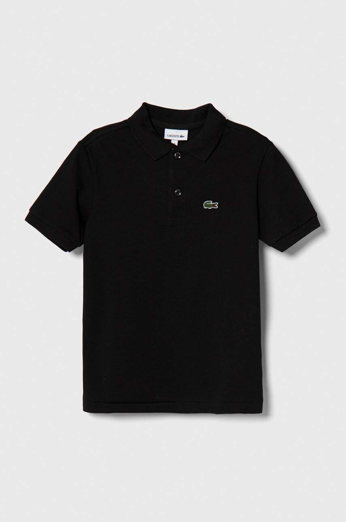Детска памучна тениска с яка Lacoste памук черен PJ2909