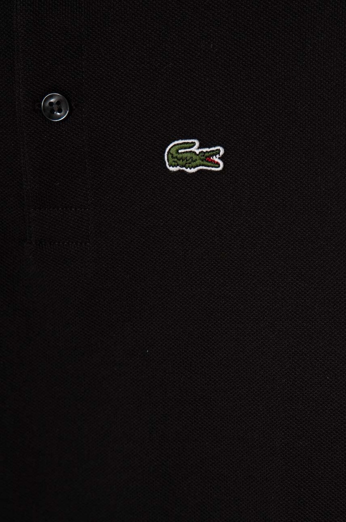 Момче Детска памучна тениска с яка Lacoste PJ2909 черен