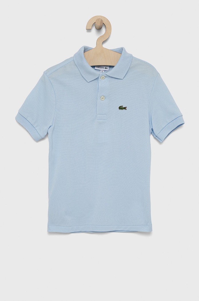 Dětská bavlněná polokošile Lacoste s límečkem modrá PJ2909