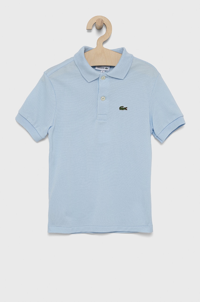 Dětská bavlněná polokošile Lacoste s límečkem modrá PJ2909