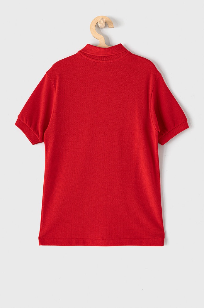 Lacoste Detská bavlenná polokošeľa Lacoste PJ2909 červená AW25