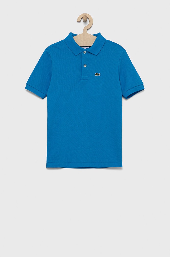 Detská bavlenná polokošeľa Lacoste bavlna modrá PJ2909