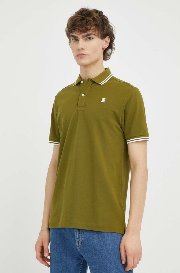Polo tričko G-Star Dunda slim hladký zelená D17127.5864