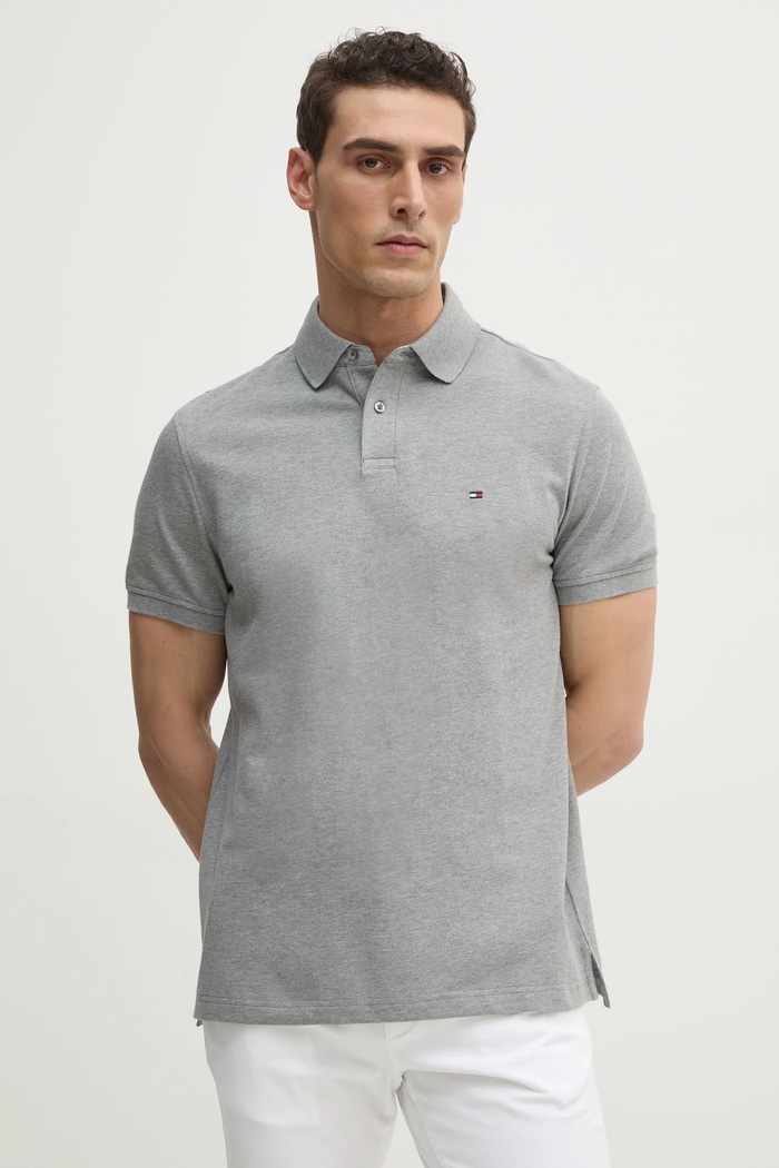 Tommy Hilfiger - Polo tričko s elastanom sivá MW0MW17770.4891