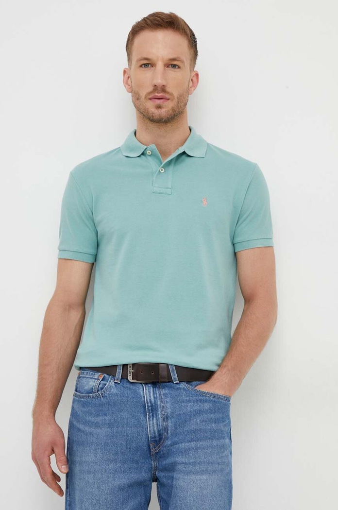 Polo Ralph Lauren polo tričko pánske bavlnené slim zelená 710536856
