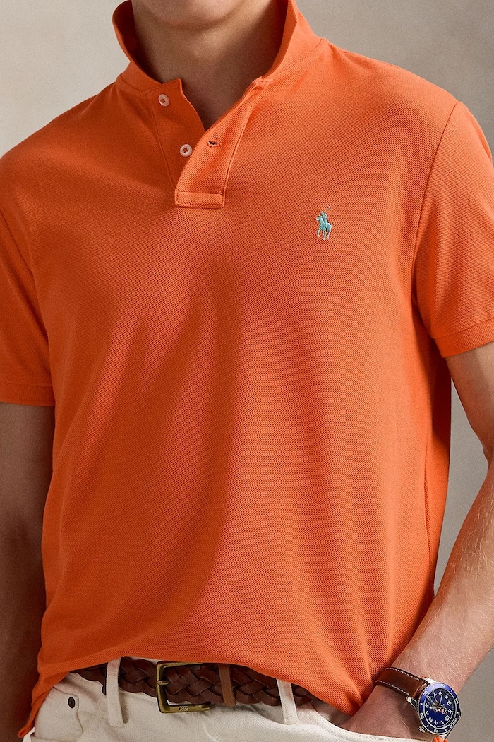 Polo Ralph Lauren polo męskie bawełniane pomarańczowy 710536856