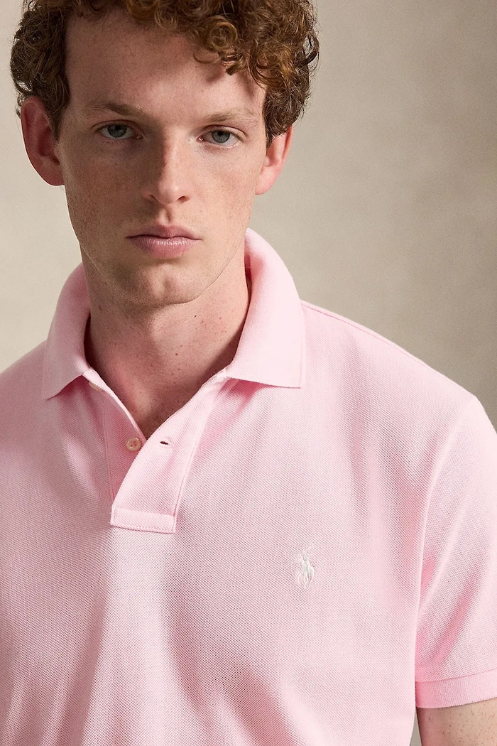 Polo Ralph Lauren тениска с яка мъжка от памук розов 710536856
