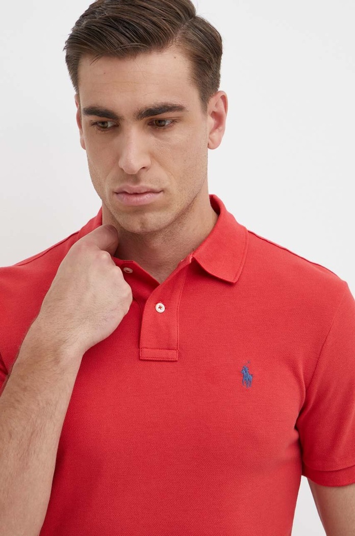 Polo Ralph Lauren polo tričko pánske bavlnené červená 710536856