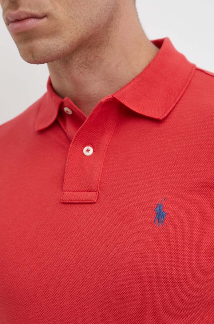 Polo Ralph Lauren polo tričko pánske bavlnené 710536856 červená