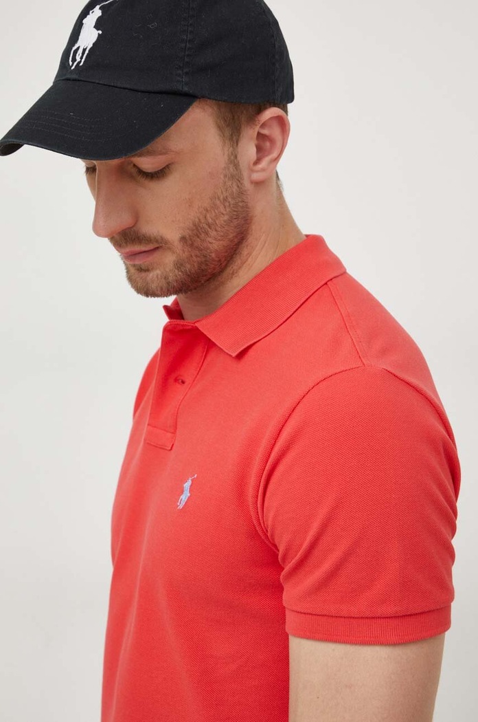Polo Ralph Lauren polo tričko pánske bavlnené červená 710536856