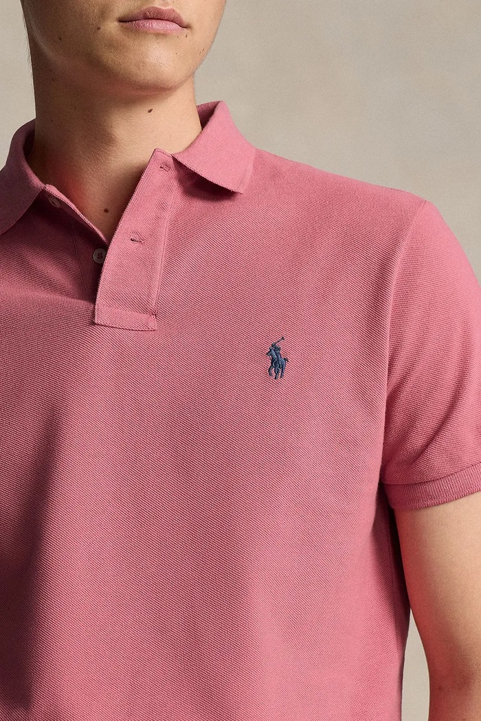 Polo Ralph Lauren polo tričko pánske bavlnené ružová 710536856