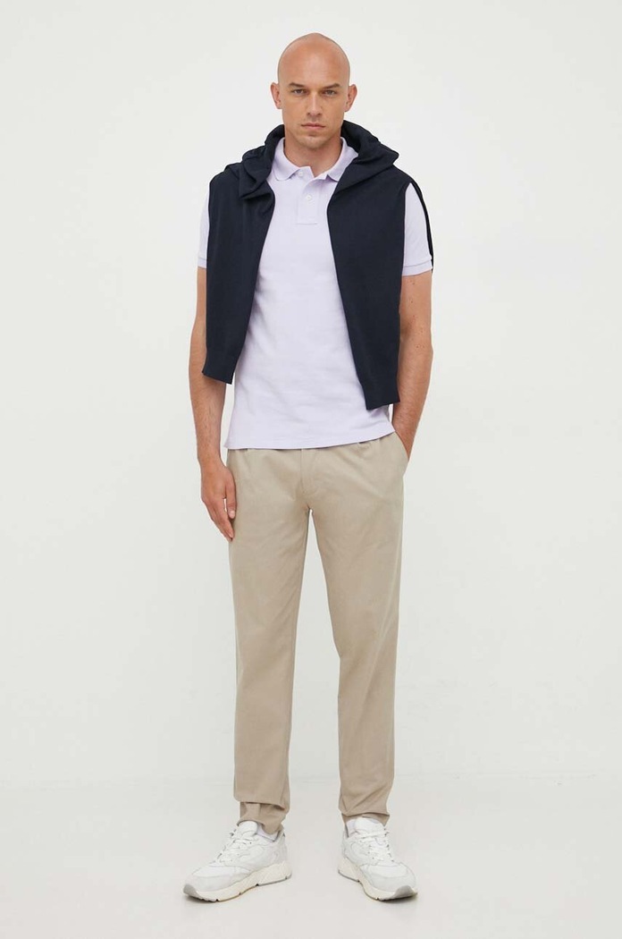 Polo Ralph Lauren polo tričko pánske bavlnené 710536856 fialová SS26