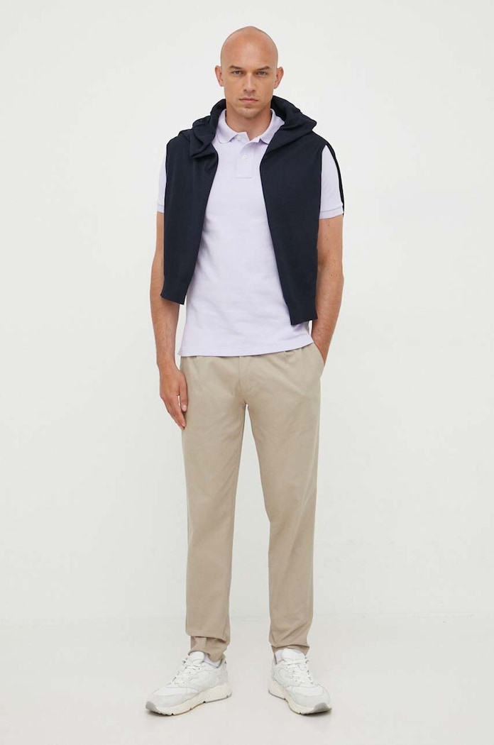 Polo Ralph Lauren polo tričko pánske bavlnené 710536856 fialová SS26