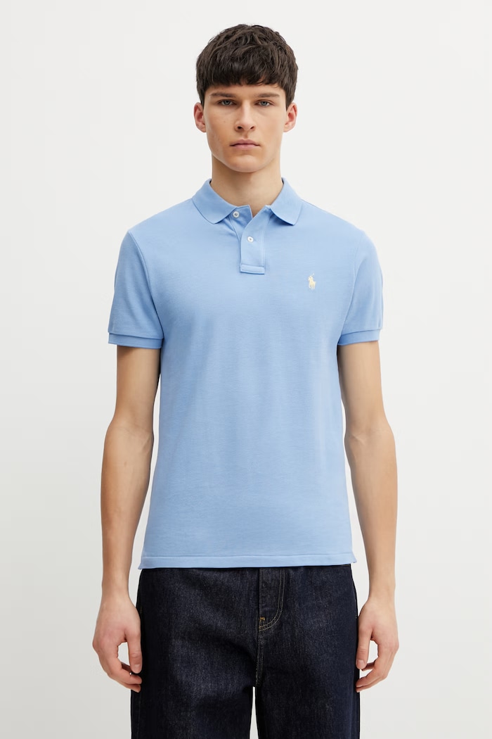 Polo Ralph Lauren πόλο ανδρικό βαμβακερό slim μπλε 710536856