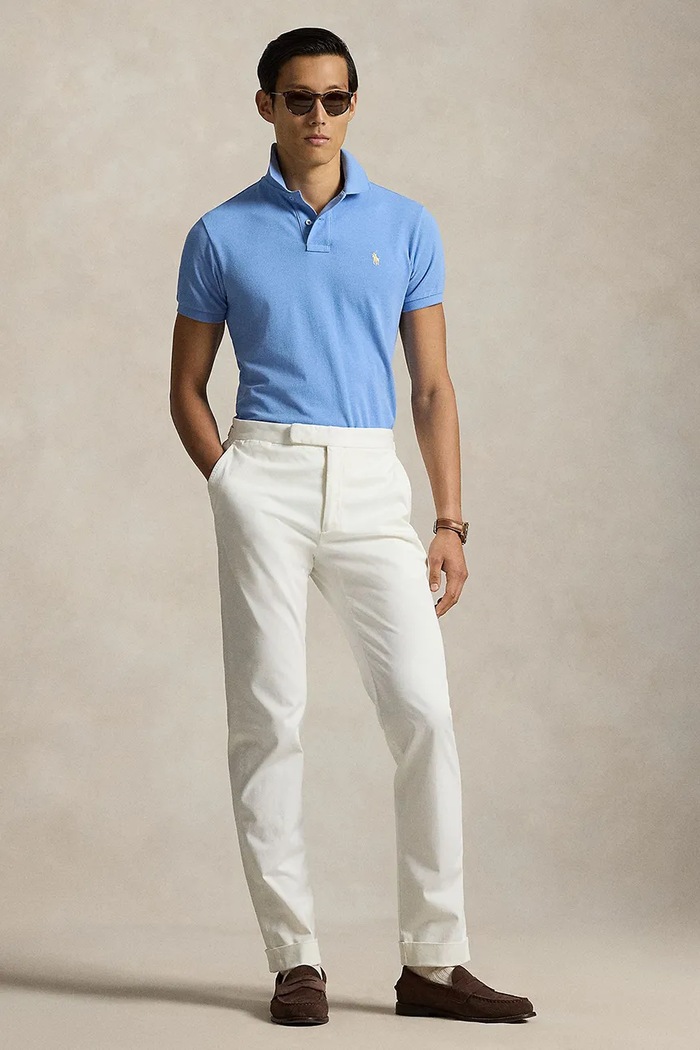 Oblečenie Polo Ralph Lauren polo tričko pánske bavlnené 710536856 modrá