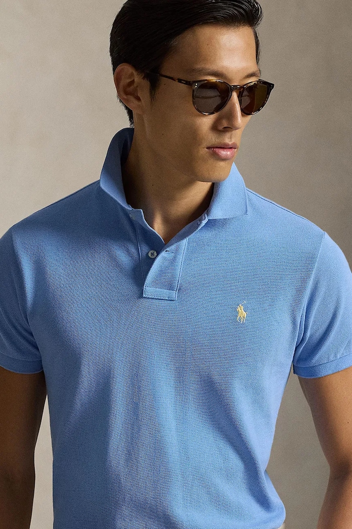 Polo Ralph Lauren polo tričko pánske bavlnené modrá 710536856