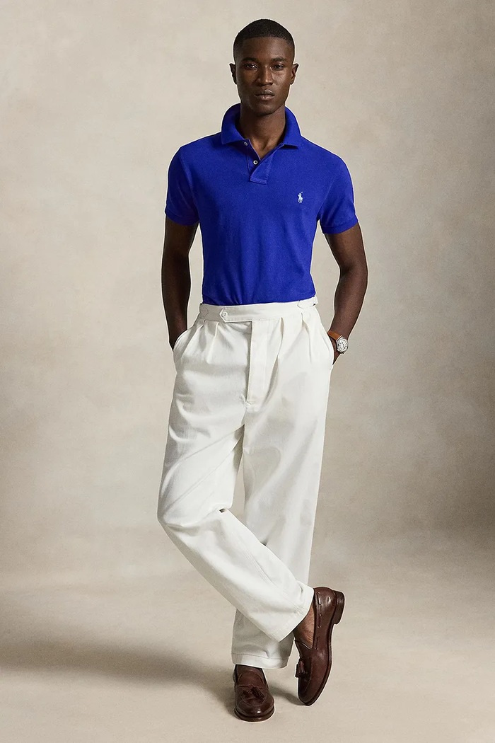 Ρούχα Polo Ralph Lauren πόλο ανδρικό βαμβακερό 710536856 μπλε