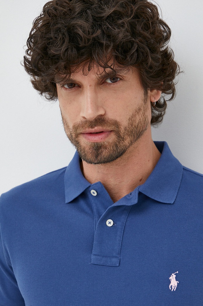 Polo Ralph Lauren polo tričko pánske bavlnené tmavomodrá 710536856