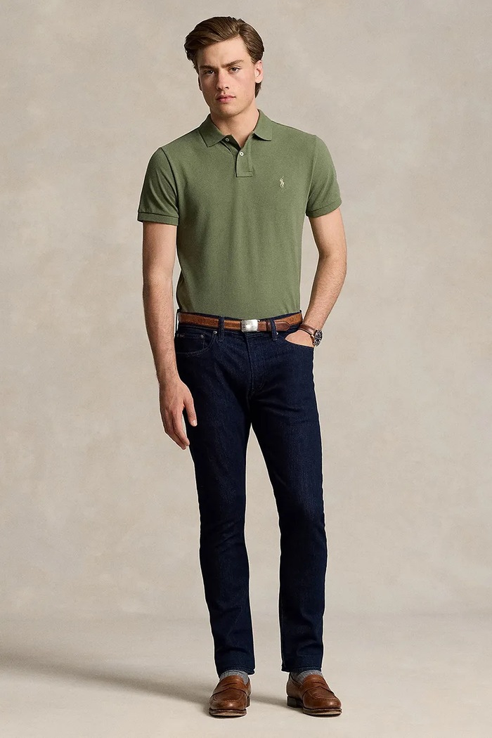 Ρούχα Polo Ralph Lauren πόλο ανδρικό βαμβακερό 710536856 πράσινο