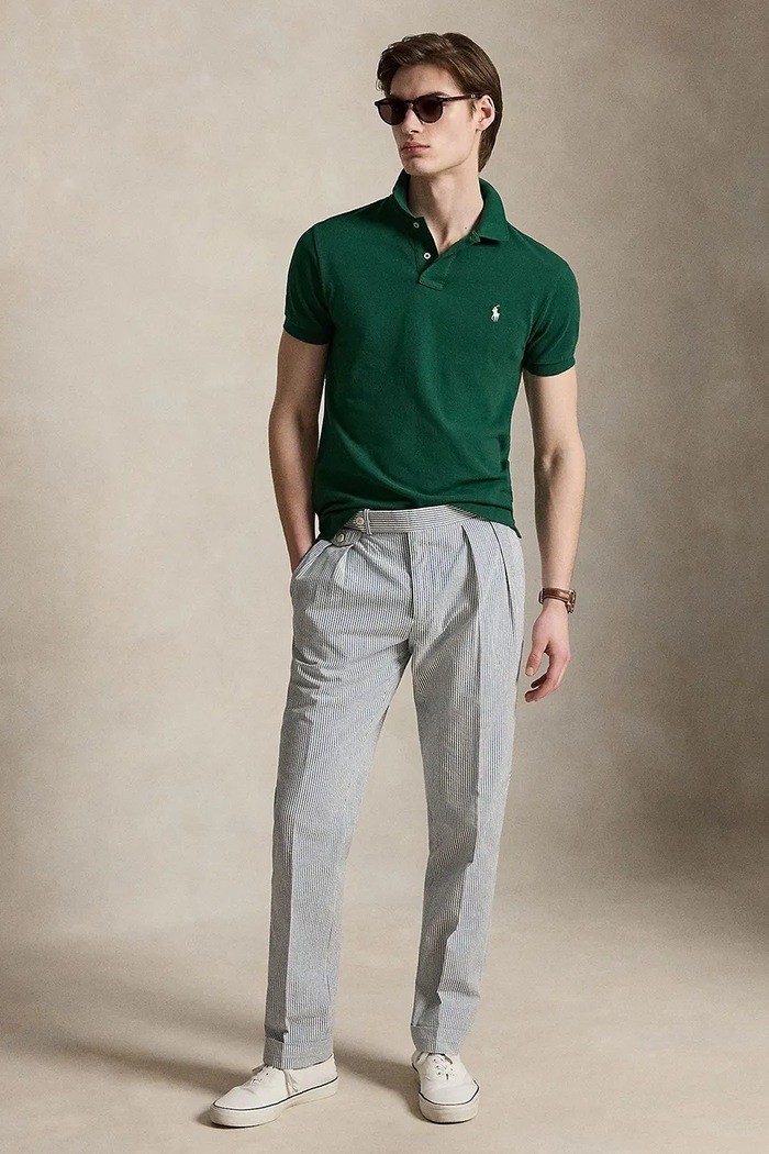 Oblačila Polo Ralph Lauren polo majica moška bombažna 710536856 zelena