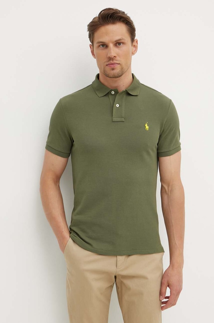 Polo Ralph Lauren polo tričko pánske bavlnené zelená 710536856