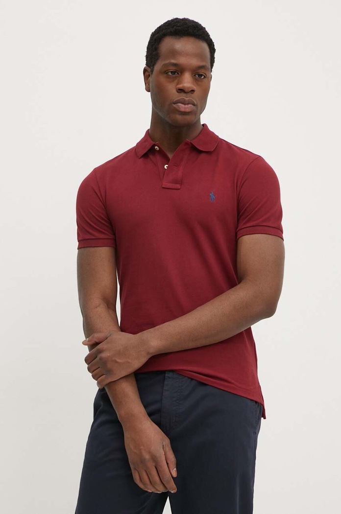 Polo Ralph Lauren Polo tričko pánske bavlnené burgundské 710536856