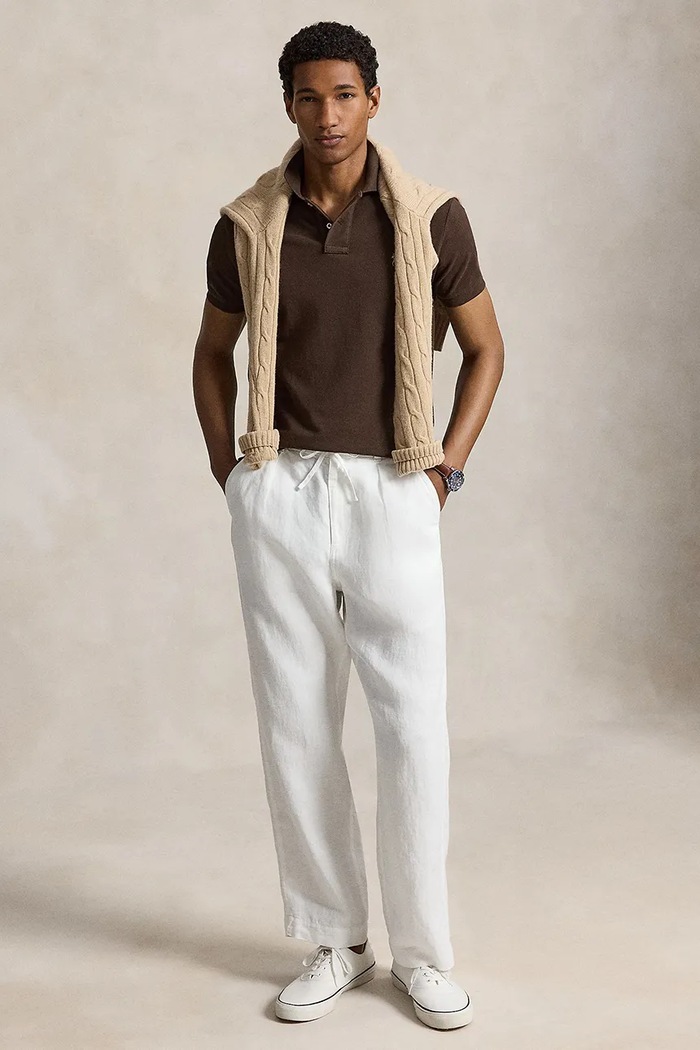 Îmbrăcăminte Polo Ralph Lauren polo pentru bărbați din bumbac 710536856 maro