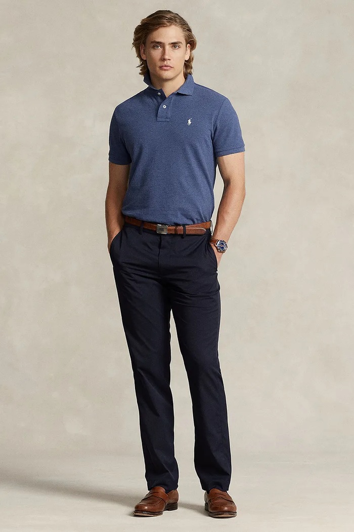 Oblečenie Polo Ralph Lauren polo tričko pánske bavlnené 710536856 modrá
