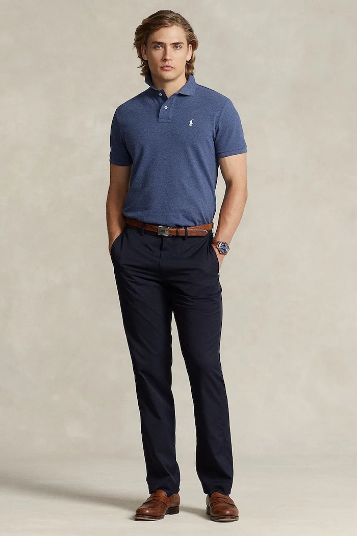 Oblečenie Polo Ralph Lauren polo tričko pánske bavlnené 710536856 modrá