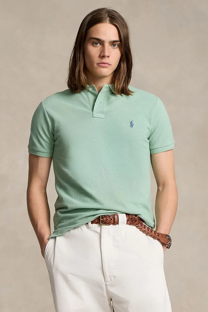 Polo Ralph Lauren polo tričko pánske bavlnené slim zelená 710536856