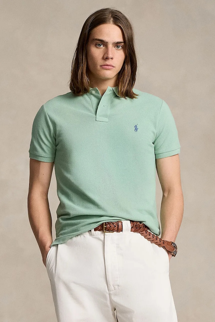 Polo Ralph Lauren polo tričko pánske bavlnené slim zelená 710536856