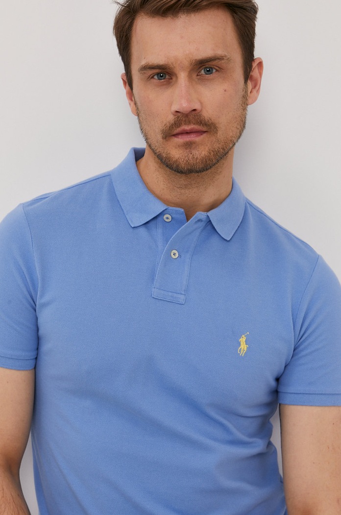 Polo Ralph Lauren polo tričko pánske bavlnené bavlna modrá 710536856