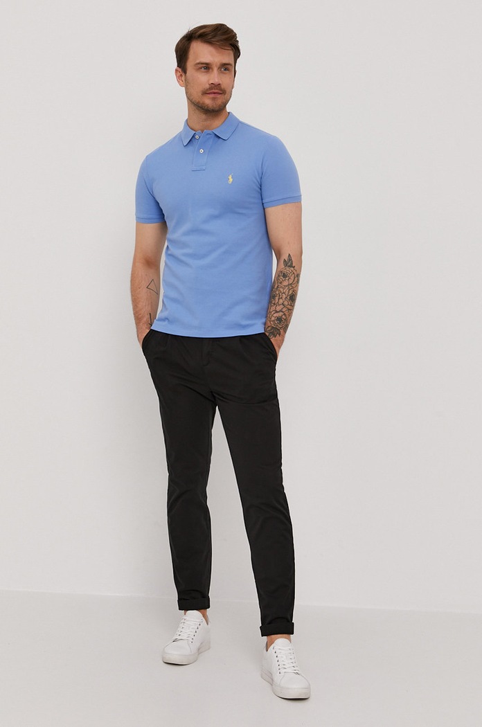 Polo Ralph Lauren polo tričko pánske bavlnené 710536856 modrá SS26