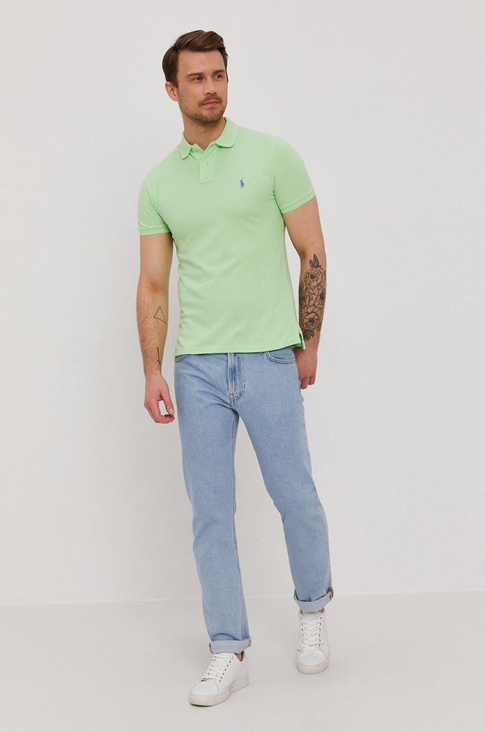 Polo Ralph Lauren polo męskie bawełniane 710536856 zielony SS26