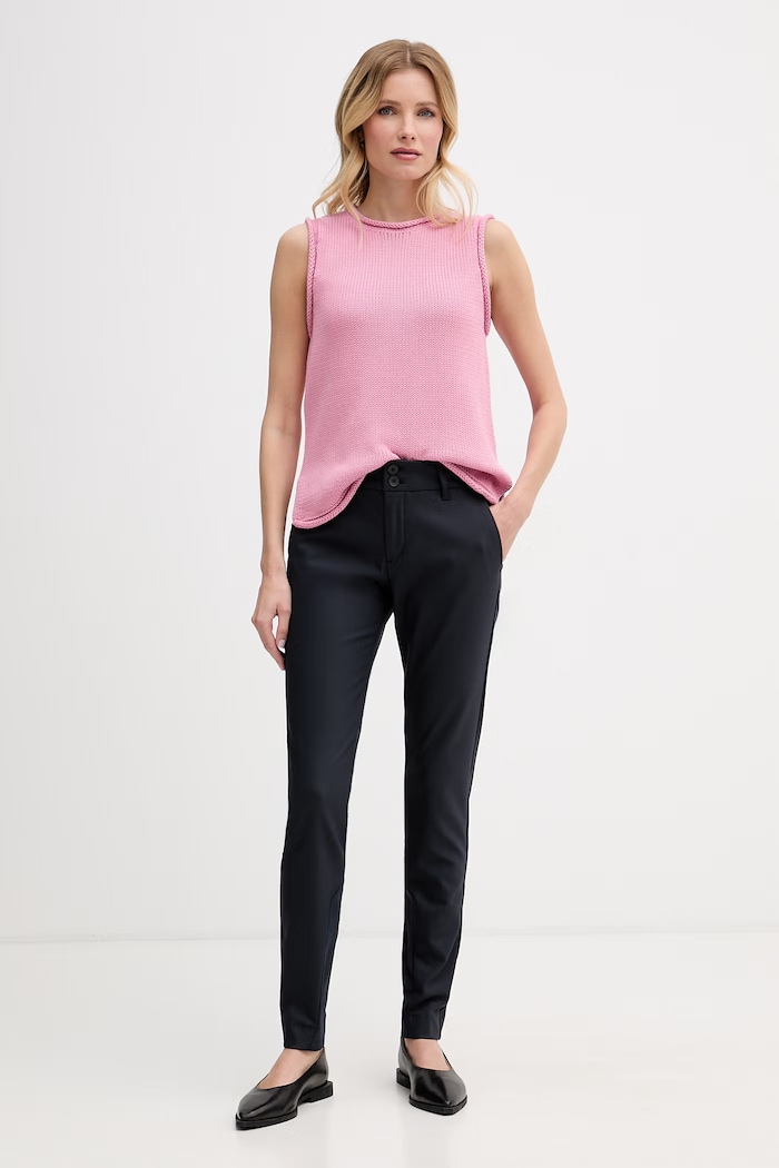 Mos Mosh pantaloni pentru femei cu bumbac 112639. bleumarin AA00