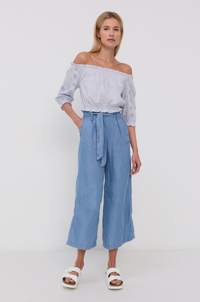 Nohavice Tally Weijl SPATEGINTAT modrá SS21