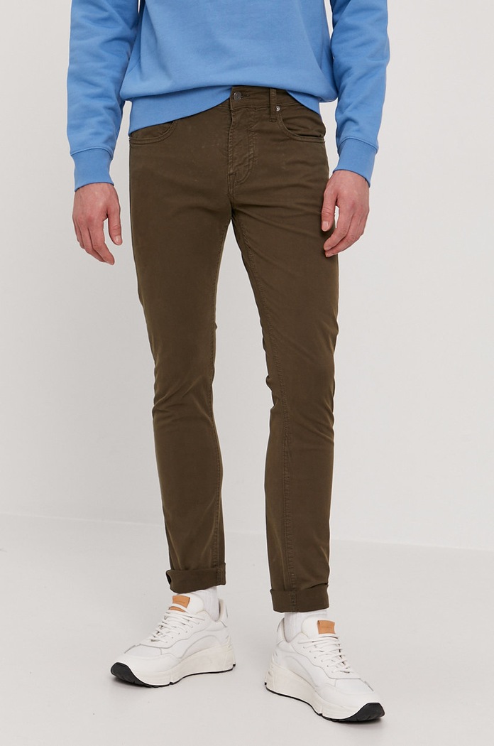 Guess - Spodnie z elastanem zielony M1RAN1.WCNZ4