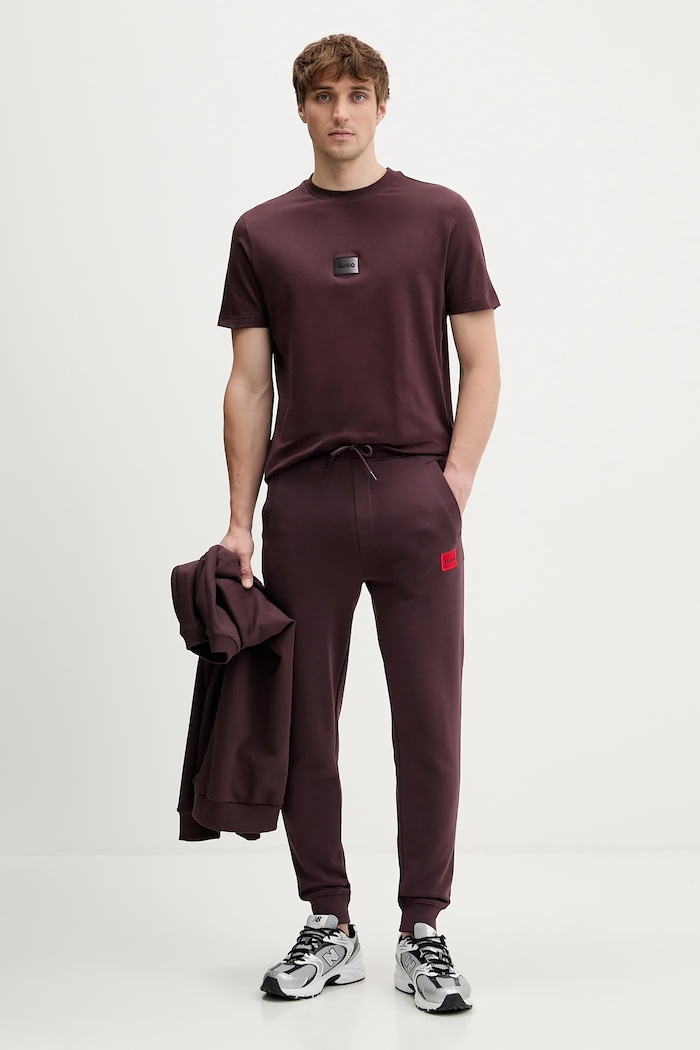 HUGO pantaloni de trening pentru bărbați din bumbac Doak212 maro 50447963