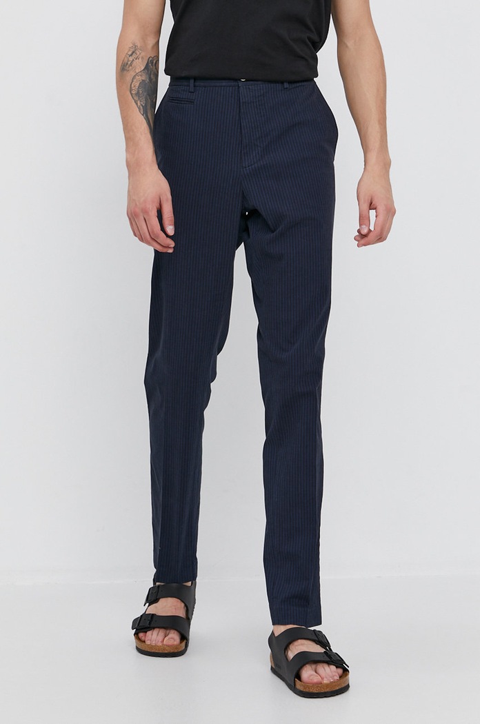 Παντελόνι Sisley εμπριμέ σκούρο μπλε 4ZW455E69.941