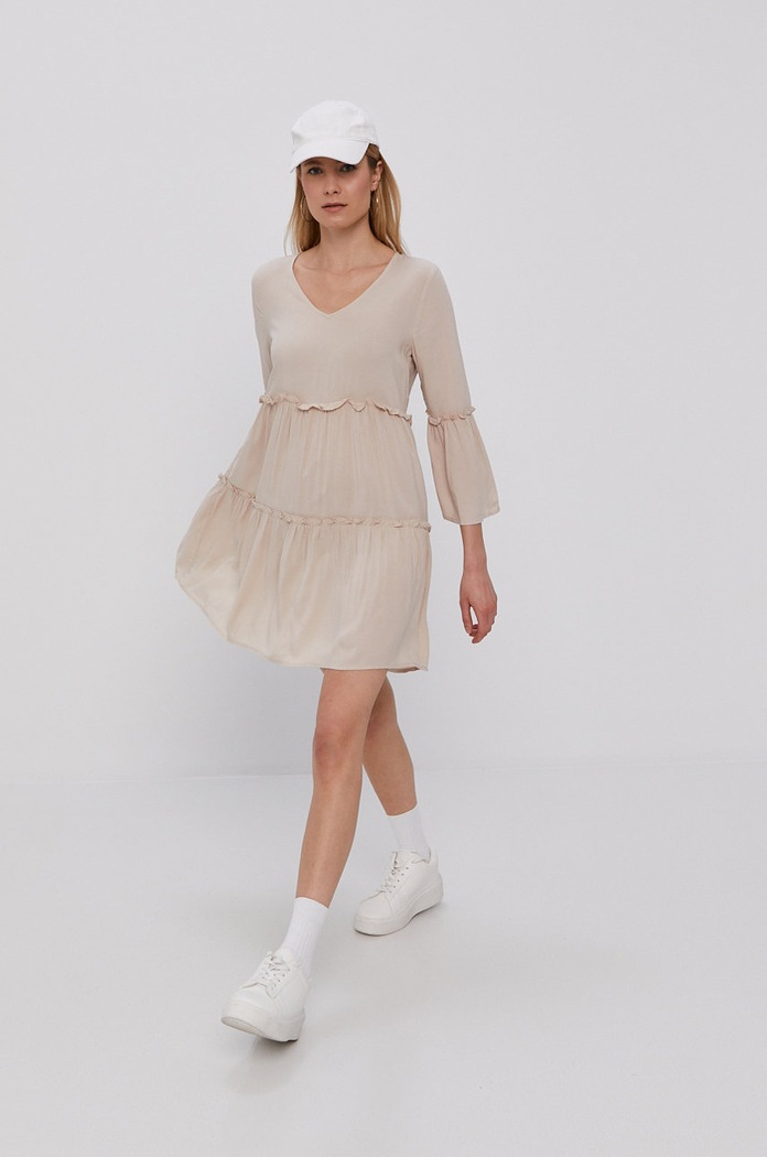 Jacqueline de Yong Sukienka 15234737 beżowy SS21