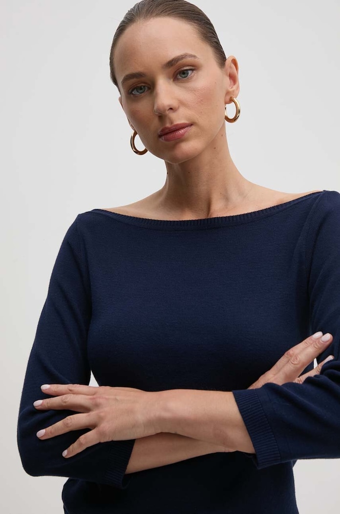 Пуловер United Colors of Benetton тъмносин 1091D1M09
