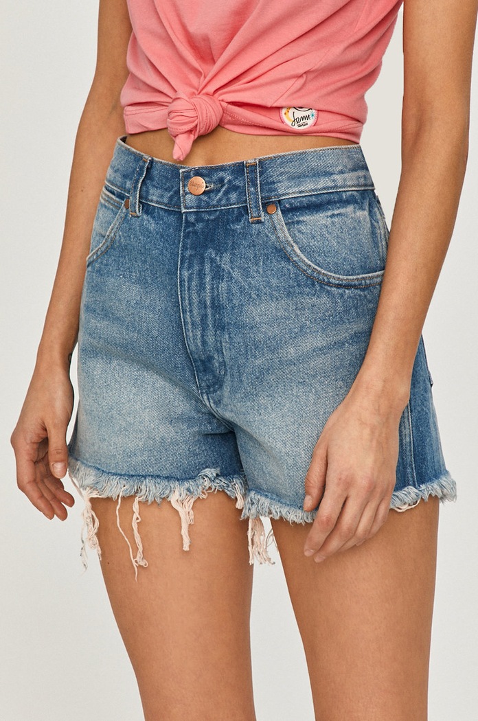 Wrangler Szorty jeansowe bawełna niebieski W26FMC256