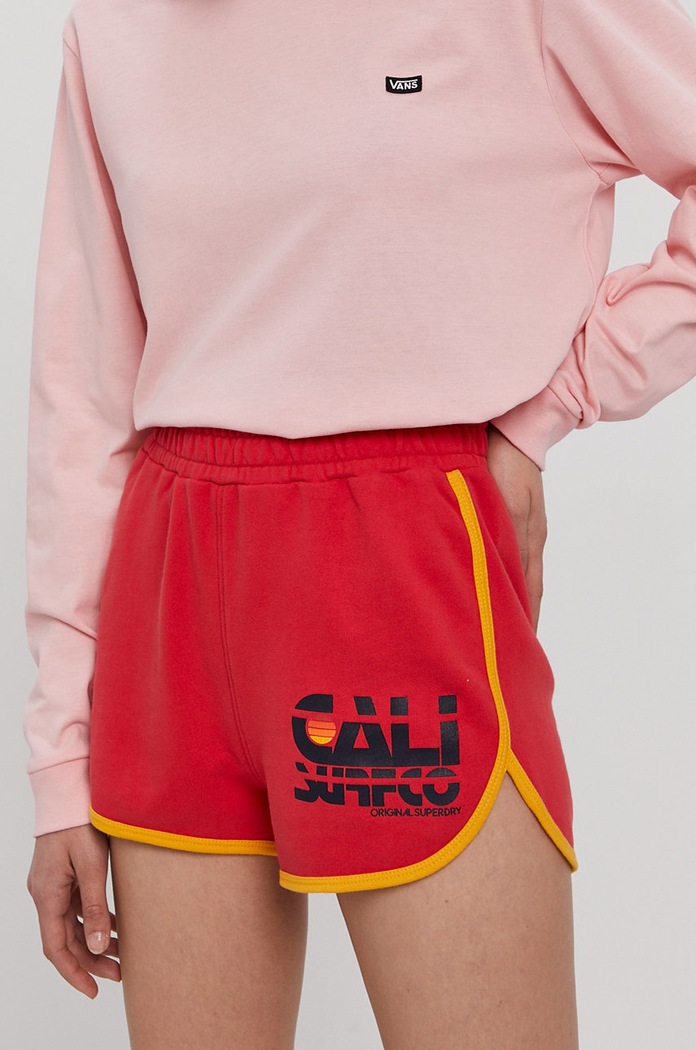 Σορτς Superdry στάμπα κόκκινο W7110178A.27J