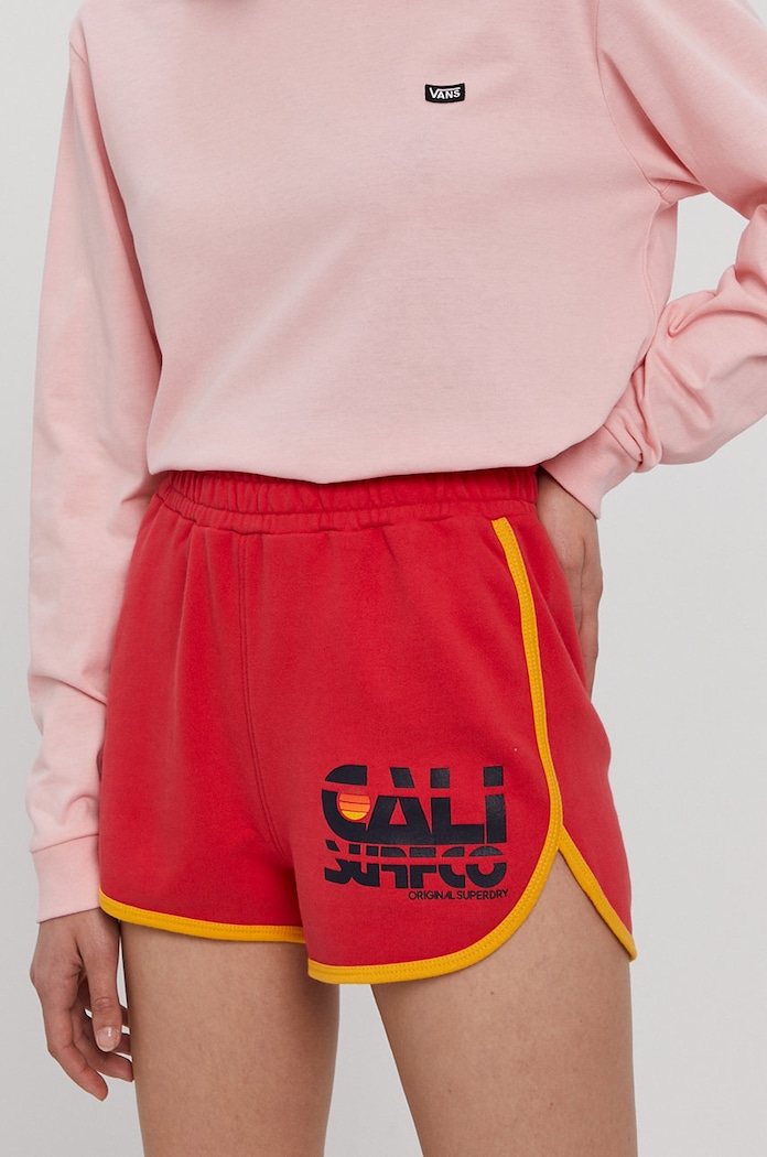 Σορτς Superdry στάμπα κόκκινο W7110178A.27J