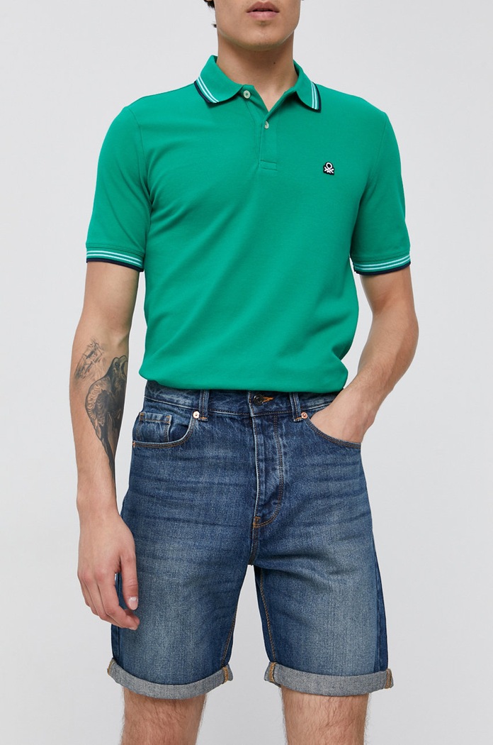 United Colors of Benetton Rifľové krátke nohavice United Colors of Benetton modrá 4AW759528.901