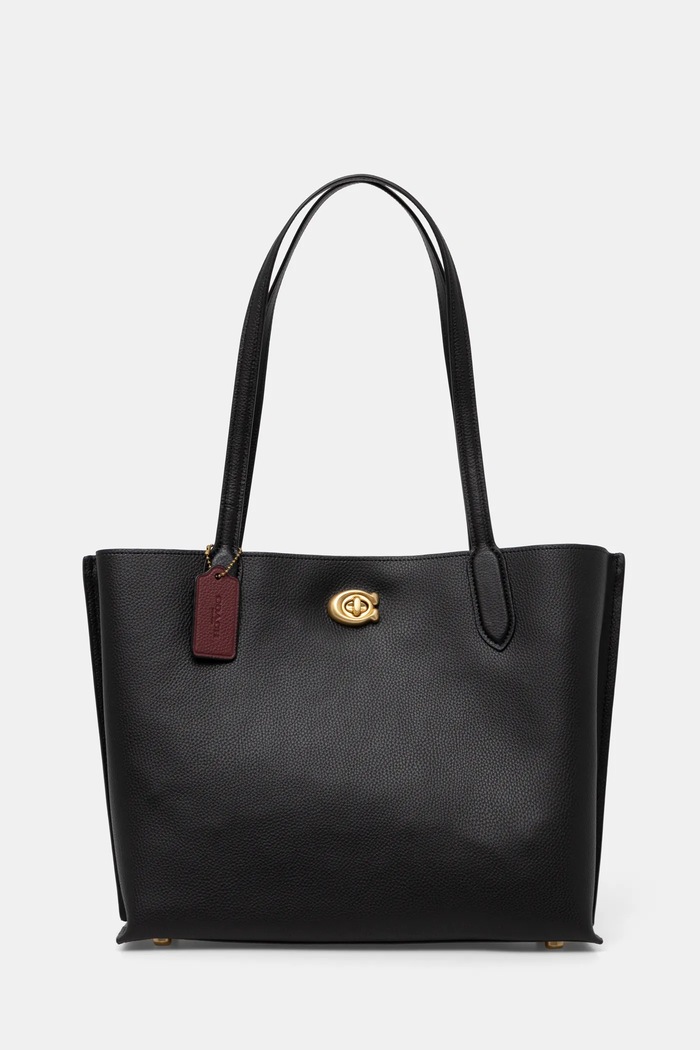 Coach - Torebka skórzana C0689 Willow Tote skóra licowa czarny C0689