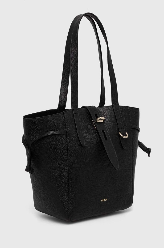 Furla - Kožená kabelka Net BZT0FUA.HSF000.O6000 čierna SS21