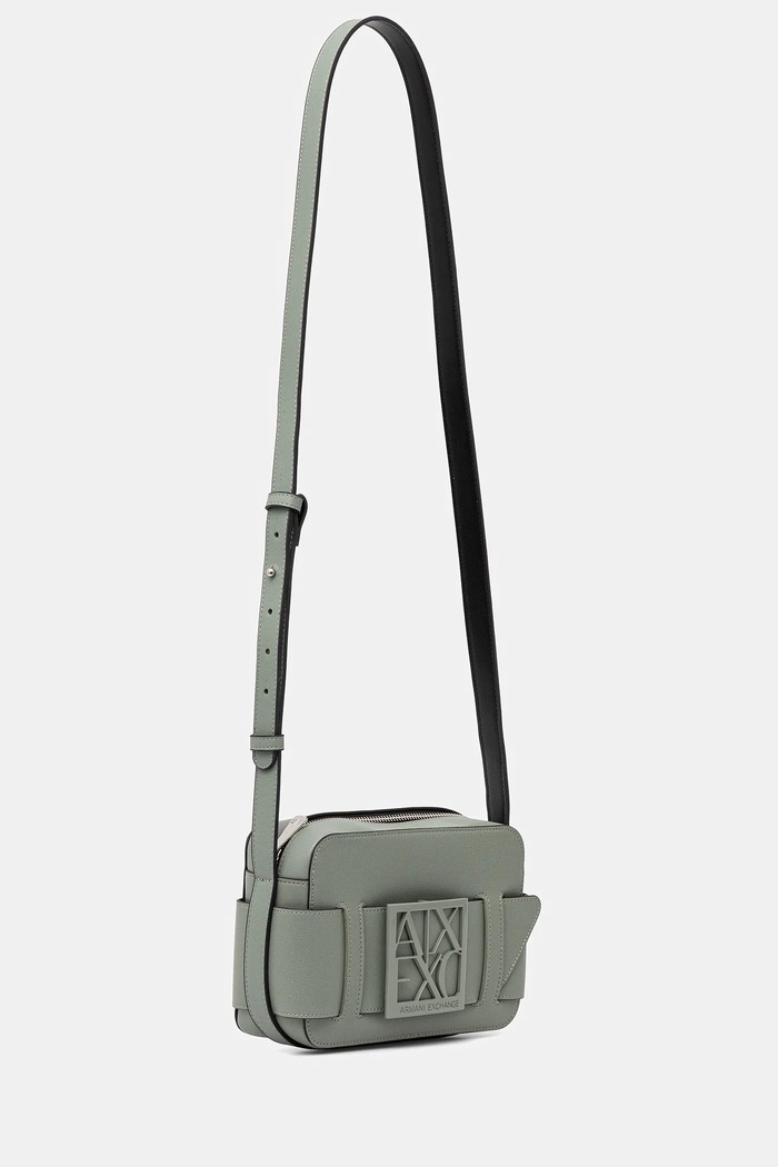 Armani Exchange geantă crossbody pentru femei cu imitație de piele 942699.0A874 verde SS26