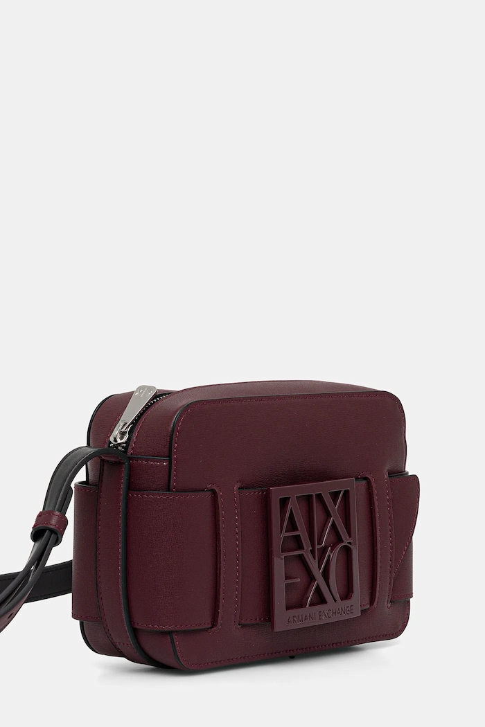 Armani Exchange geantă crossbody pentru femei cu imitație de piele 942699.0A874 burgundia SS26