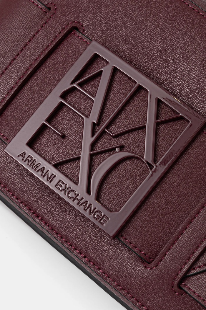 Armani Exchange geantă crossbody pentru femei cu imitație de piele burgundia 942699.0A874